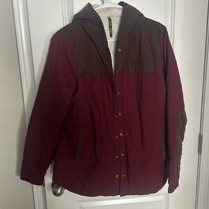 Women’s Kuhl Artisan Shirt Jacket Large Burgundy/Brown